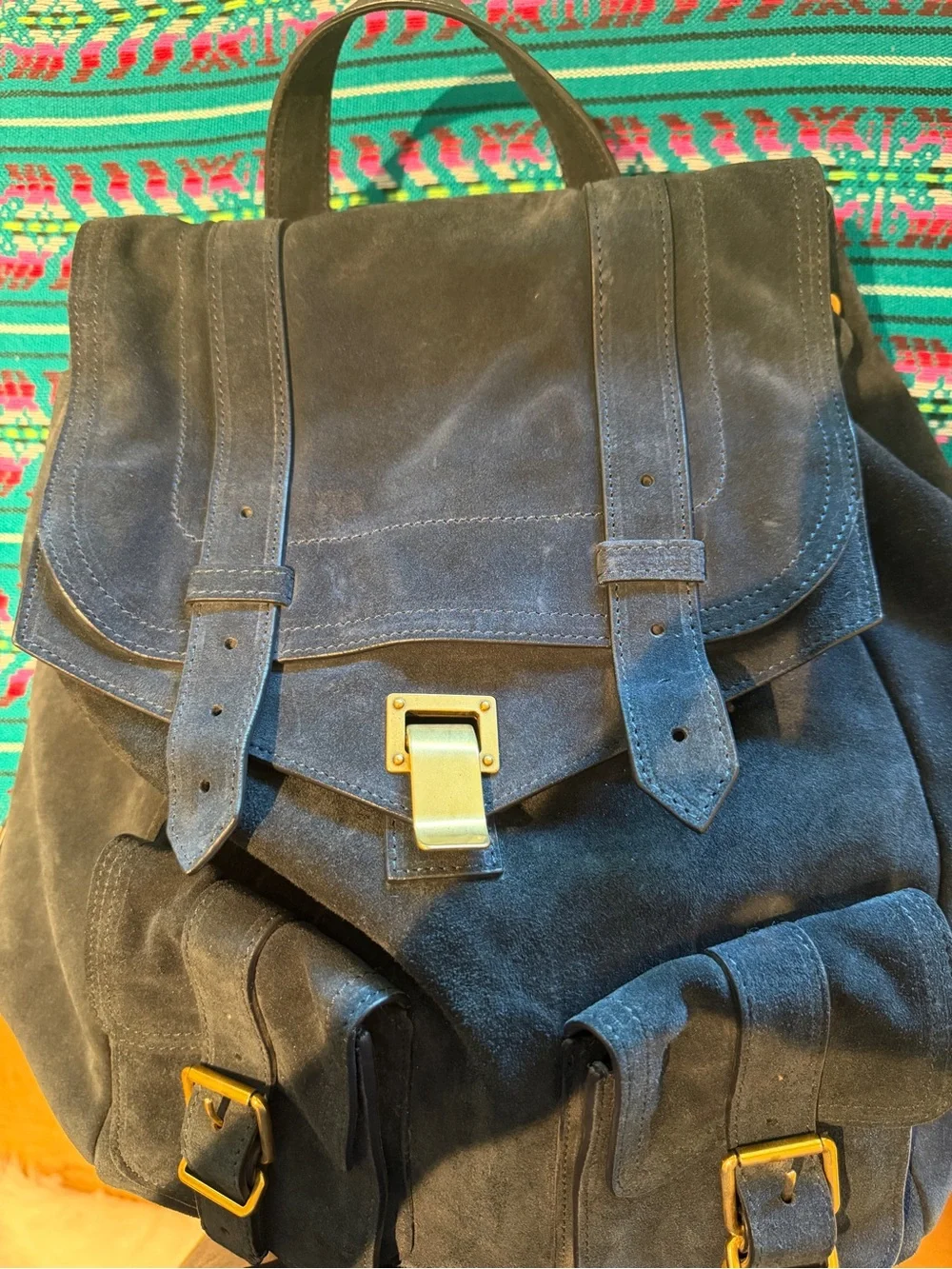 Proenza Schouler PS1 Navy Suede Backpack NWT $1995 Retail